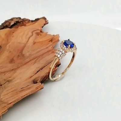 Ring rosette blue saphire stone-2