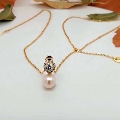Necklace 14 karats with pearl