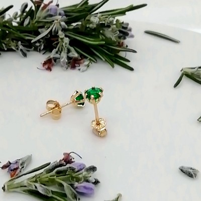 Earrings green zircon