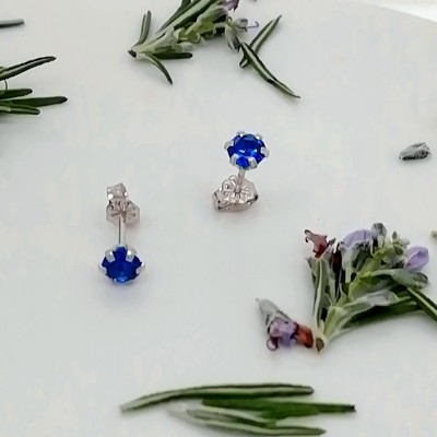 Earrings blue zircon - 2547