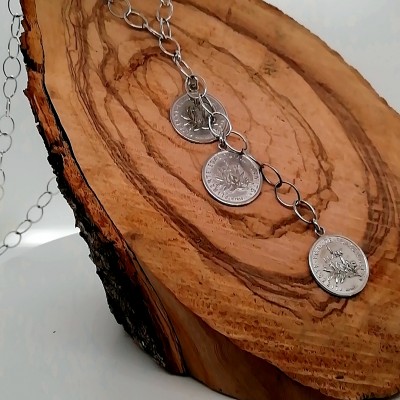 Necklace silver coins - 403