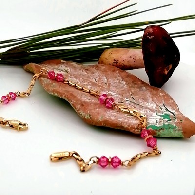 Bracelet rose crystals