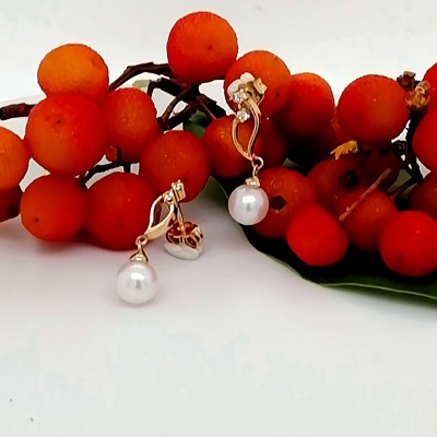 Earrings hanging pearls