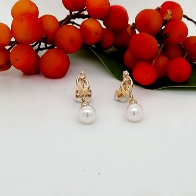 Earrings hanging pearls - 1027