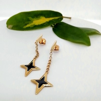 Earrings black smalto