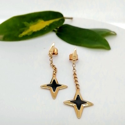 Earrings black smalto - 1291