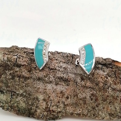 Earrings turquoise fildisi