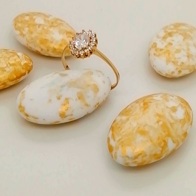 Δαχτυλίδι ροζέτα λευκές πέτρες - 1399