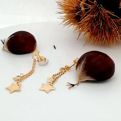 Earrings gold stars - 1533