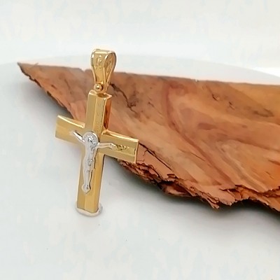 Cross 14 K (White gold Jesus Christ)-2