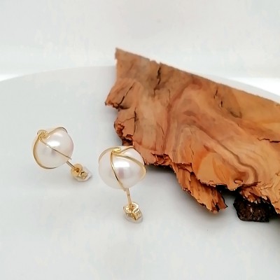 Earrings white pearl - 1961