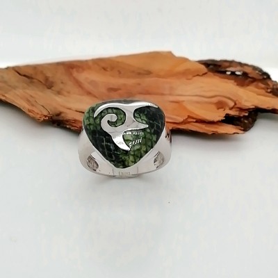 Ring green smalto