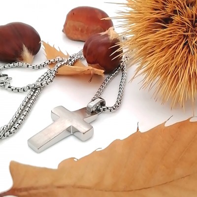 S.steel cross with chain-2
