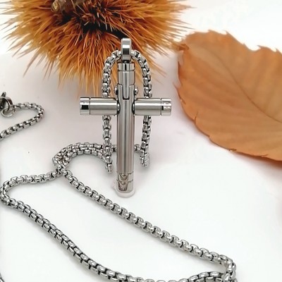 Cross s.steel with chain