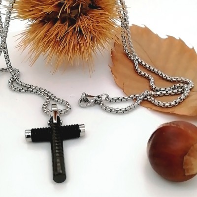 Cross with chain black detail - 2265
