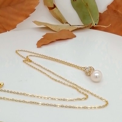Necklace 14 karats with pearl-3