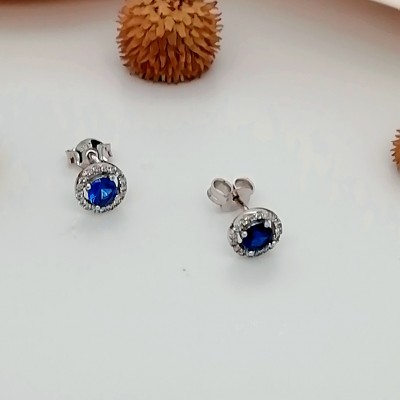 Earrings blue central stone-2