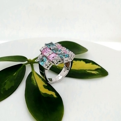 Ring square zircons - 2493