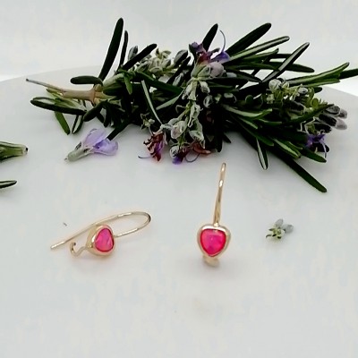 Σκουλαρίκια ροζ καρδούλες-3