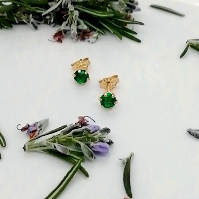 Earrings green zircon-2