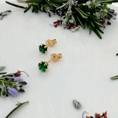 Earrings green zircon-3