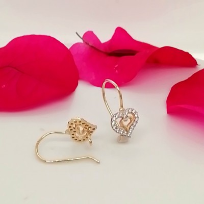 Earrings double heart-2