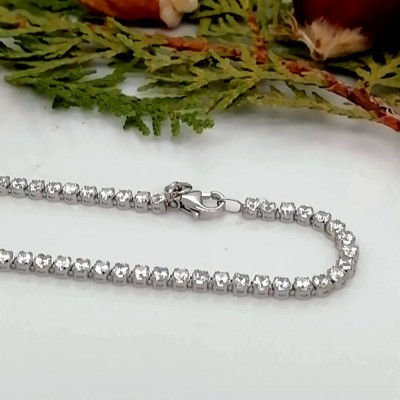 Bracelet white gold one stone series - 2918