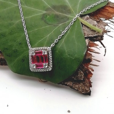 Necklace square stone - 478