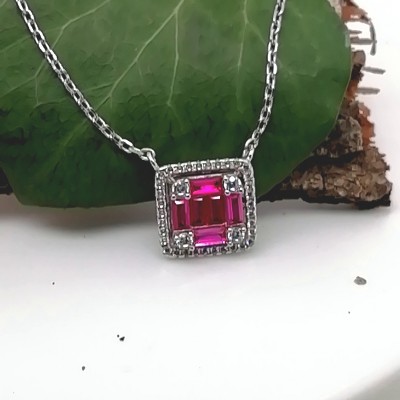 Necklace square stone-3