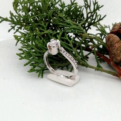 Wedding ring with  zircons-3