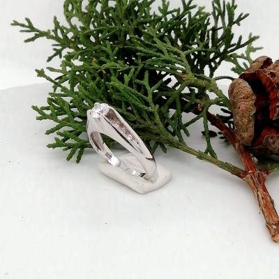 Wedding ring white gold 14 karats-3