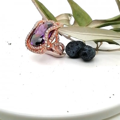 Ring purple zircon - 758