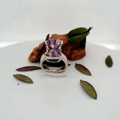 Handmade ring amethysts - 776