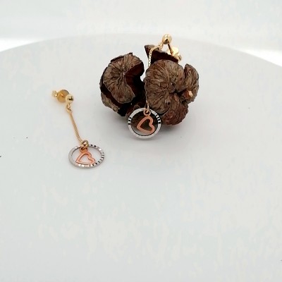 Hanging earrings rose gold heart