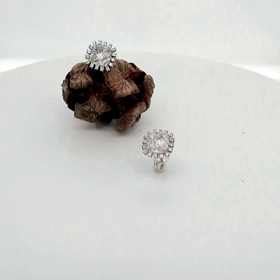 Earrings white gold 14 karats - 896