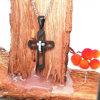 Black s.steel cross (with a smaller inside)